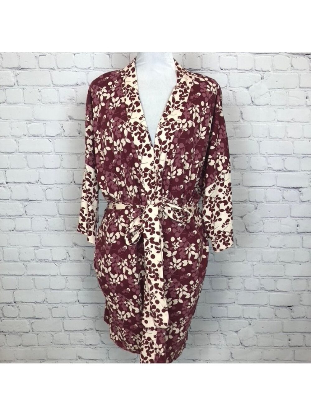 Pact Staycation Short Robe Berry Sprigs Size M/L